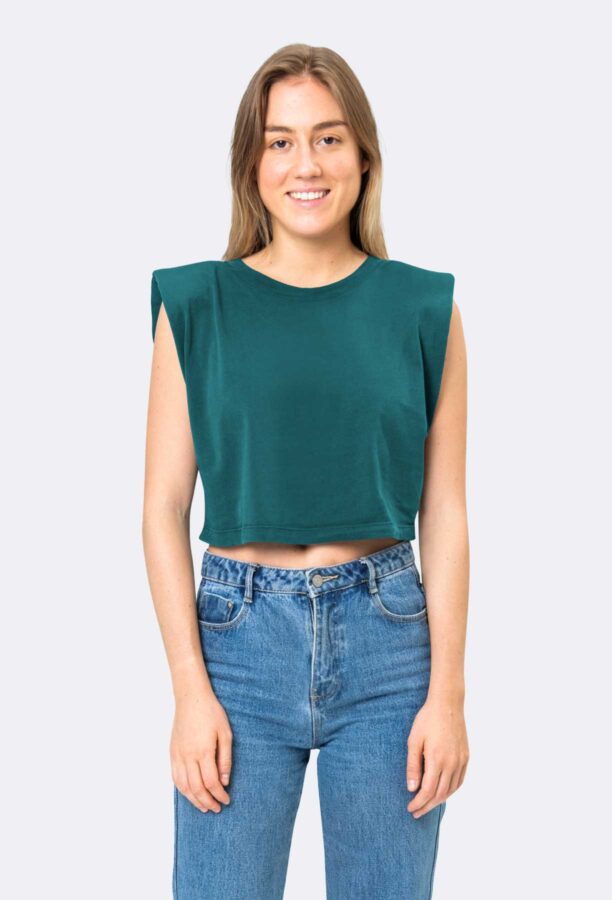 Basic Rayon Denim Cropped Tank Top – Image 4
