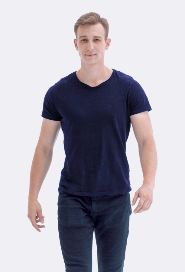 Basic Navy Thick Hemp T-shirt – Image 4