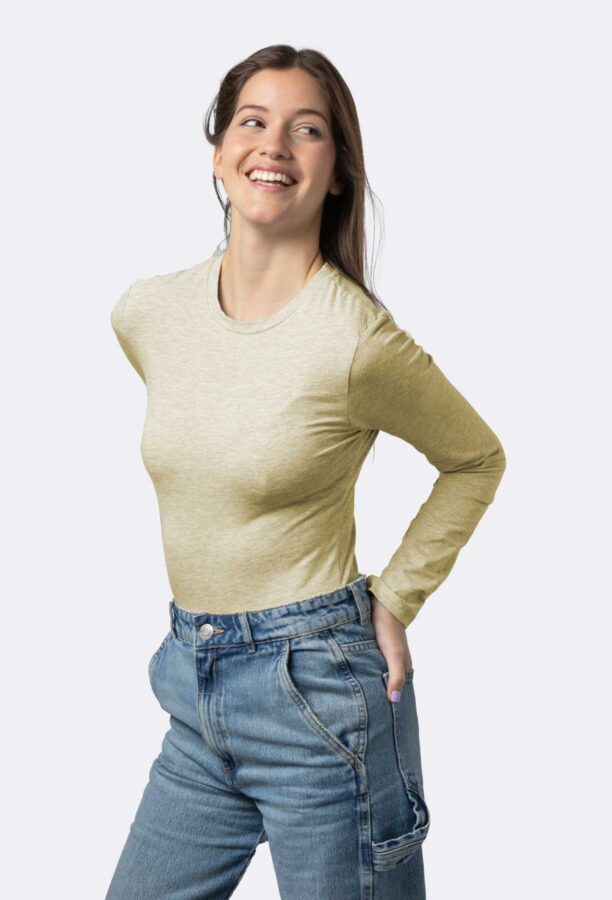 Womens Basic Round Long Sleeves Undershirt – Image 4